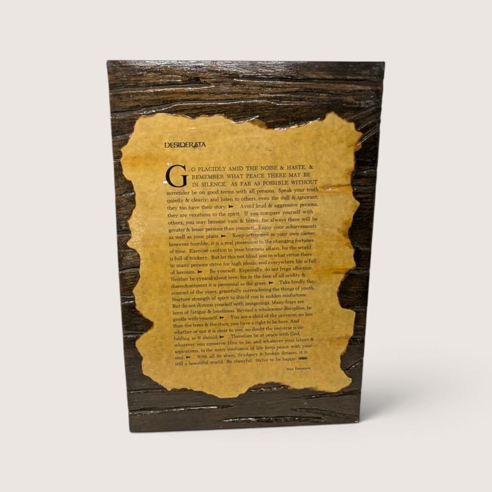 Vintage Desiderata Wood Plaque Wall Hanging